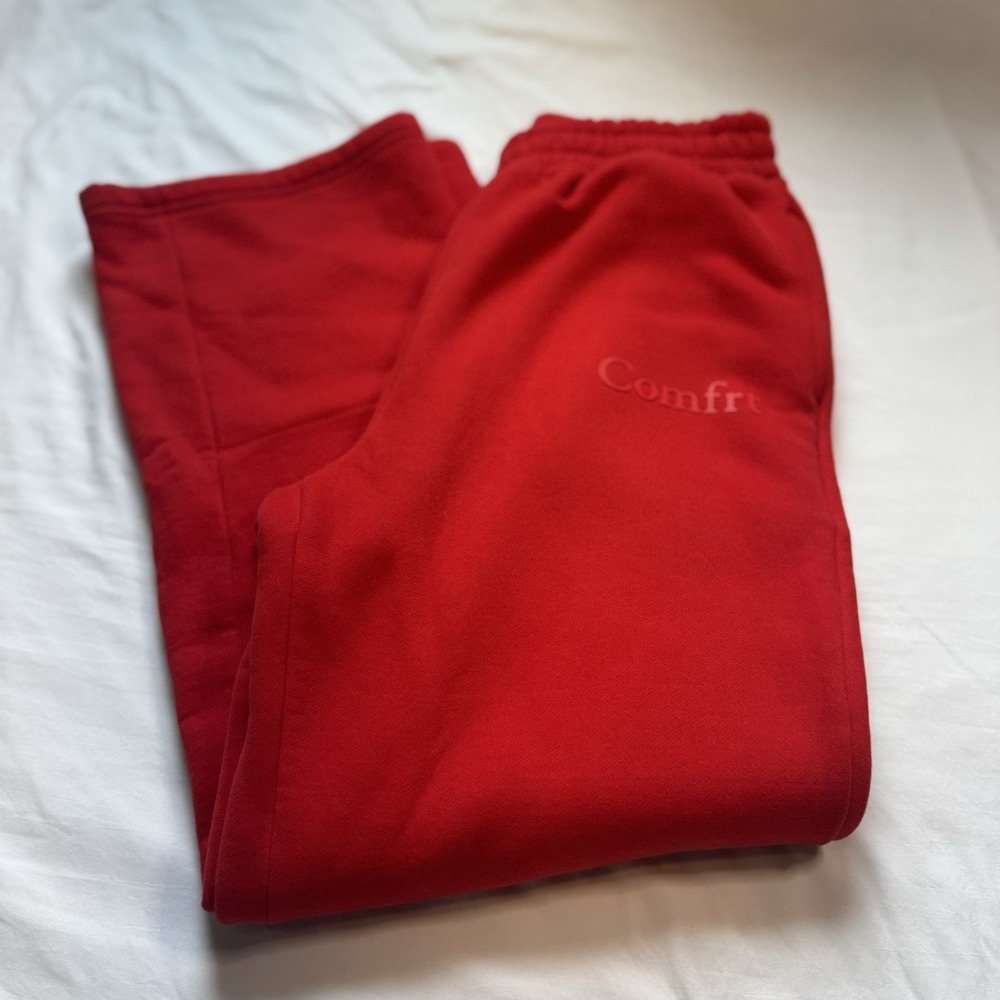 CMFRT Comfort Straight Leg Red Sweatpants Sweats Sz M Adult Unisex